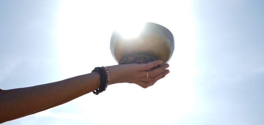 sound healing at home featuring sound bowl