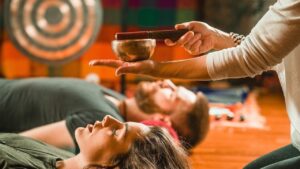 Tibetan singing bowl in sound therapy